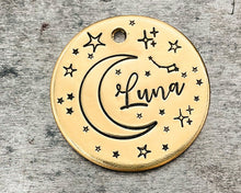 Load image into Gallery viewer, dog collar charm moon and stars
