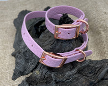 Load image into Gallery viewer, Deluxe mud-proof dog collar and matching bracelet with rose gold fittings - choose your size