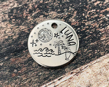 Load image into Gallery viewer, silver dog tag with phone number