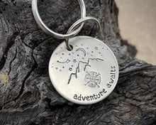 Load image into Gallery viewer, 'Adventure Awaits' keychain, handstamped