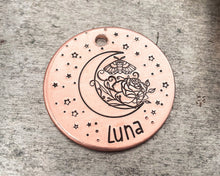 Load image into Gallery viewer, hand stamped dog tag personalized