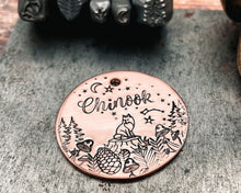 Load image into Gallery viewer, large pet id tag for dogs with forest design