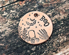 Load image into Gallery viewer, spooky dog id tag for small dogs