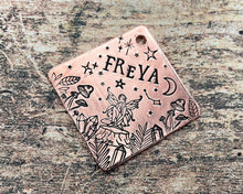 Load image into Gallery viewer, cute girl dog tag with 2 phone numbers