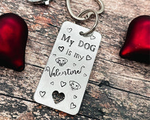 Load image into Gallery viewer, Valentine dog keychain, cute dog lover gift idea