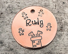 Load image into Gallery viewer, christmas dog tag with cute Santa design