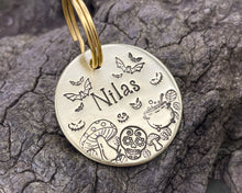 Load image into Gallery viewer, Halloween dog tag with bats