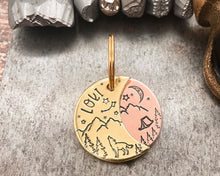 Load image into Gallery viewer, double-sided dog id tag with 2 phone numbers