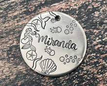 Load image into Gallery viewer, nautical dog tag with mermaid