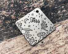 Load image into Gallery viewer, mushroom pet id tag with fairy and crystals