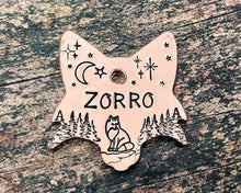 Load image into Gallery viewer, fox dog id tag with phone number