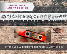 Load image into Gallery viewer, Personalized waterproof dog collar with name plate and black buckle, 2-colored Halloween dog collar