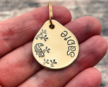 Load image into Gallery viewer, Cute dog tag, tear drop small pet id tag with toucan design, 2 phone numbers