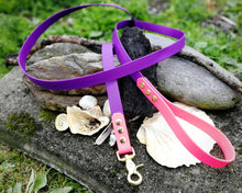 Load image into Gallery viewer, Deluxe 2-color mud-proof dog leash with brass fittings - choose your color & length