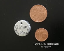 Load image into Gallery viewer, Aluminum cat id tag, hand stamped with cactus design