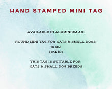 Load image into Gallery viewer, Aluminum cat id tag, hand stamped with cactus design