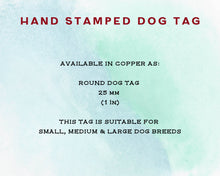 Load image into Gallery viewer, Dog id tag, hand stamped with cactus design & mountains