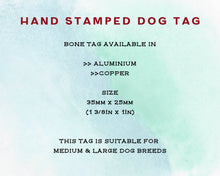 Load image into Gallery viewer, Bone dog tag, hand stamped with cactus design