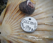 Load image into Gallery viewer, Aluminum cat id tag, hand stamped with cactus design