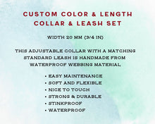 Load image into Gallery viewer, Mud-proof dog collar and leash set, 20mm (3/4in) - medium & large dogs
