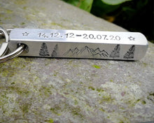 Load image into Gallery viewer, Pet memorial keychain, handmade dog loss gift with date