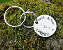 Load image into Gallery viewer, 'best dog mom' keychain & matching dog tag