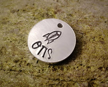 Load image into Gallery viewer, Cat id tag, Aluminum, hand stamped - choose your design