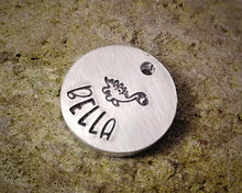 Load image into Gallery viewer, Cat id tag, Aluminum, hand stamped - choose your design
