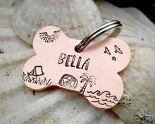 Load image into Gallery viewer, Bone dog tag, camping adventure