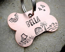 Load image into Gallery viewer, Bone dog tag, camping adventure