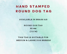 Load image into Gallery viewer, Dog tag, hand stamped with flowers & bee