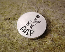 Load image into Gallery viewer, Cat id tag, Aluminum, hand stamped - choose your design
