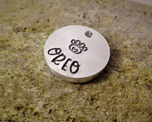 Load image into Gallery viewer, Cat id tag, Aluminum, hand stamped - choose your design