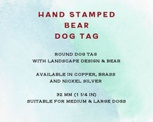 Load image into Gallery viewer, Dog id tag, hand stamped with landscape & balloon
