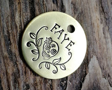 Load image into Gallery viewer, Dog id tag with matching keychain, hand stamped pet lover gift idea