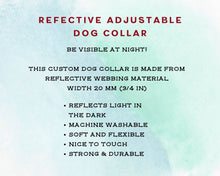 Load image into Gallery viewer, Reflective Adjustable Dog Collar With Black Buckle