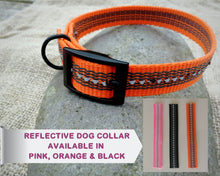 Load image into Gallery viewer, Reflective Adjustable Dog Collar With Black Buckle