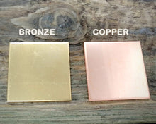 Load image into Gallery viewer, Square dog id tag, hand stamped with mountains, trees, moon & stars