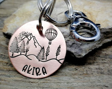 Load image into Gallery viewer, Dog tag with matching keychain, handmade dog lover gift idea