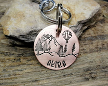Load image into Gallery viewer, Dog tag with matching keychain, handmade dog lover gift idea