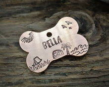 Load image into Gallery viewer, Bone dog tag, camping adventure