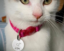 Load image into Gallery viewer, Cat id tag, Aluminum, hand stamped - choose your design