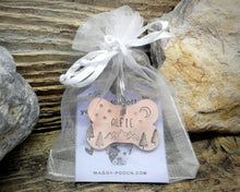 Load image into Gallery viewer, Medium dog name tag, hand stamped with hearts