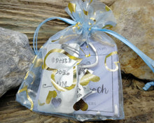 Load image into Gallery viewer, 'Best dog mom' keychain, handstamped with the dog's name & hearts