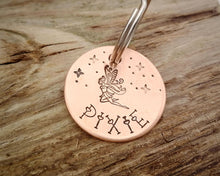 Load image into Gallery viewer, Small dog id tag, hand-stamped with fairy & stars