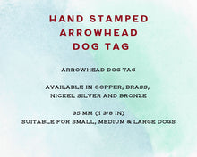 Load image into Gallery viewer, Arrow head dog tag with bear and trees
