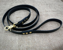 Load image into Gallery viewer, Deluxe mud-proof dog collar and leash set with brass fittings - choose your size & color