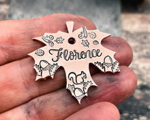Load image into Gallery viewer, handmade forest dog tag maple-leaf shaped
