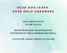 Load image into Gallery viewer, Deluxe mud-proof dog leash with rose gold fittings
