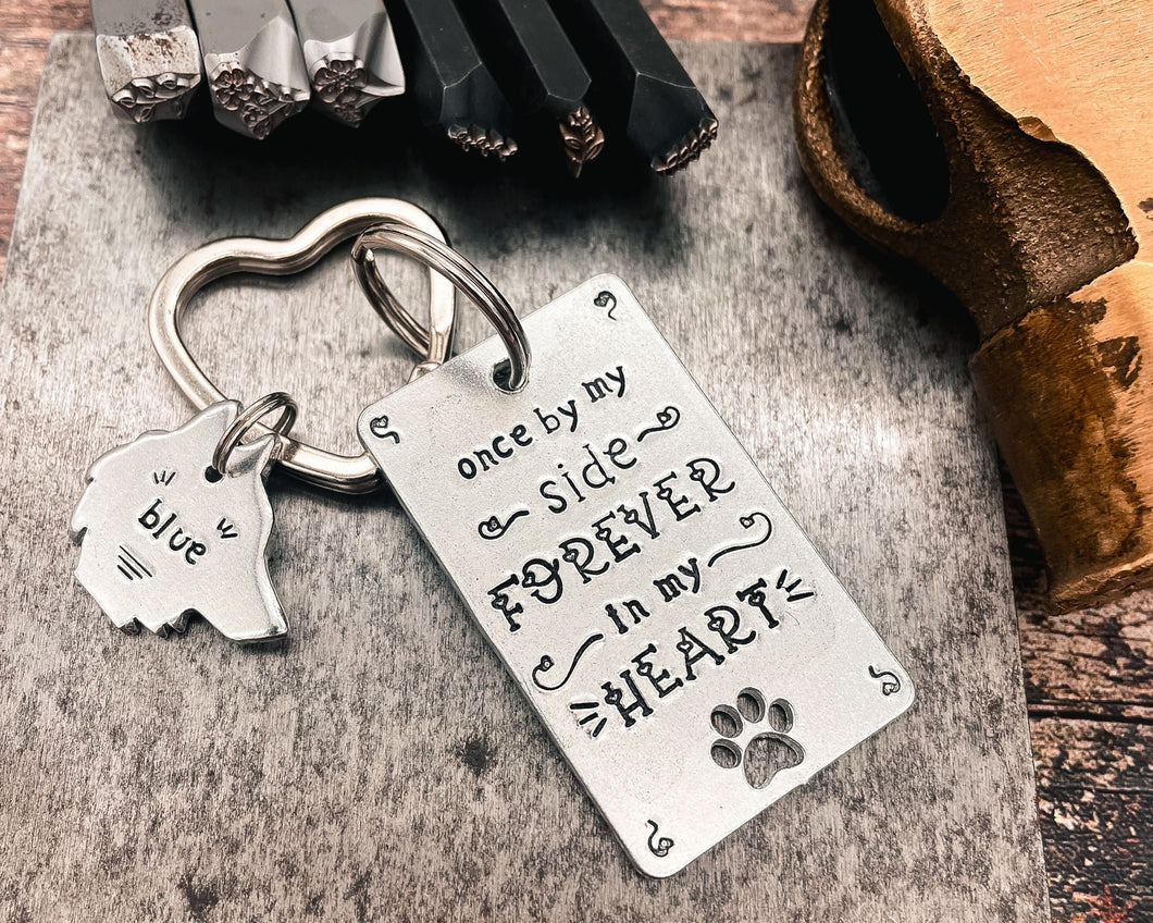 Dog memorial keychain, handmade pet loss gift